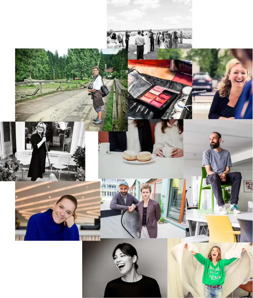 Foto-Collage: Eindrücke von der Arbeit bei BILDHAUS